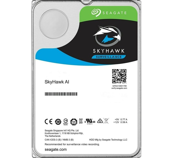 HDD-SEAGATE 3.5" 10TB SKYHAWK AI SATA3 7200RPM 256MB 7/24 - ST10000VE0008