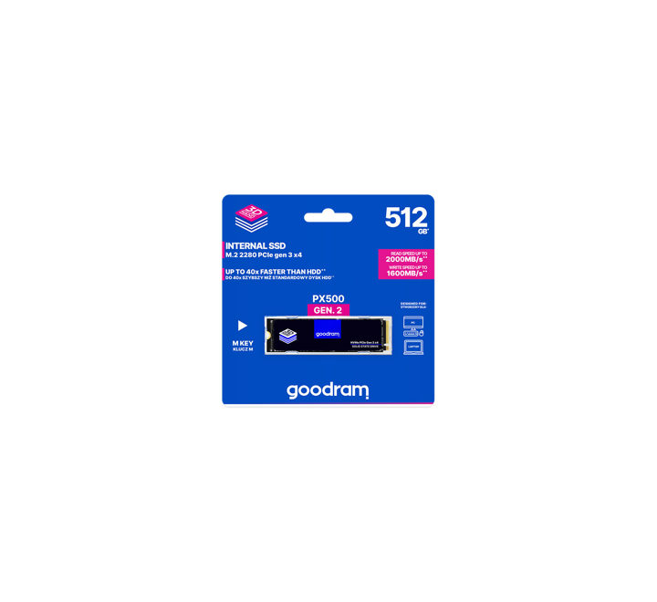 HDD-GOODRAM 512GB SSD PX500 PCIe GEN.2 M.2 2050/1650MB - (SSDPR-PX500-512-80)