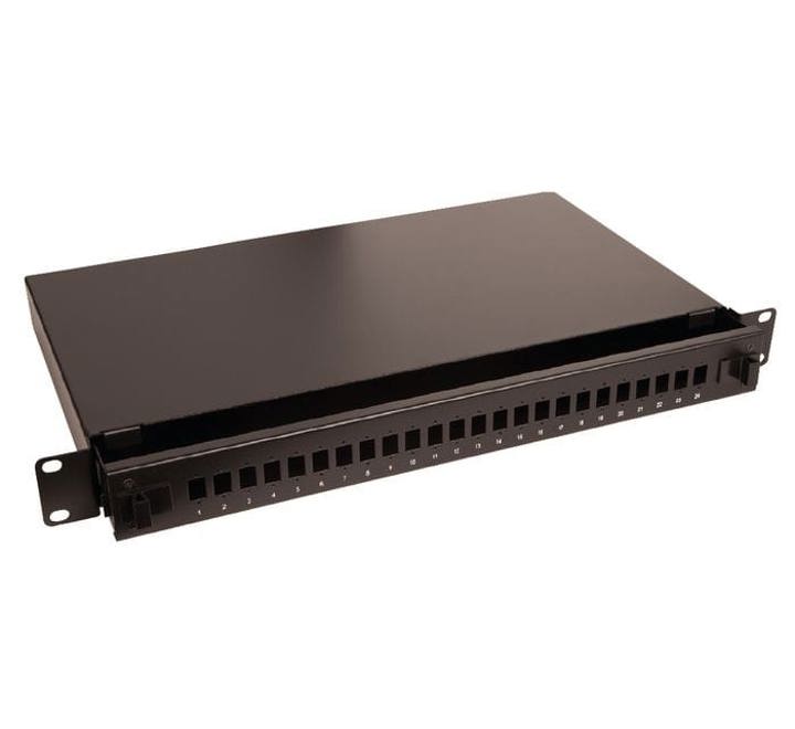 FIBER-ALFAFONET 24 PORT SC DUBLEX RACK TİPİ(rackmount)BOŞ 1U SİYAH FIBER PATCH PANEL / KUTU 102005-BL.06