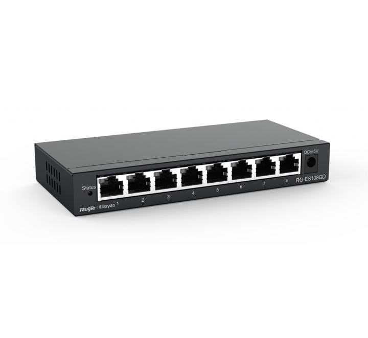 HUB-RUIJIE REYEE RG-ES108D 8 PORT 10/100 YÖNETİLEMEZ DESKTOP SWITCH METAL KASA