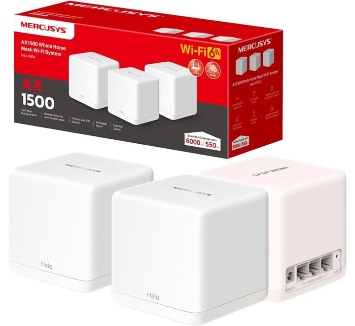 TP-LINK MERCUSYS HALO-H60X-3 PACK AX1500 2.4 GHZ & 5 GHZ MESH WIFI INDOOR ACCESS POİNT/ROUTER
