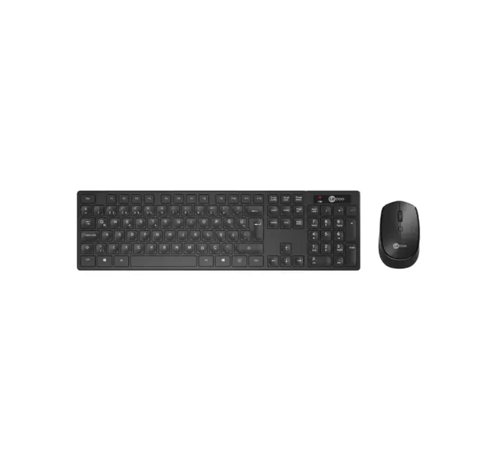 KLAVYE-LENOVO LECOO KM2001 KABLOSUZ Q/TR SİYAH KLAVYE MOUSE SET