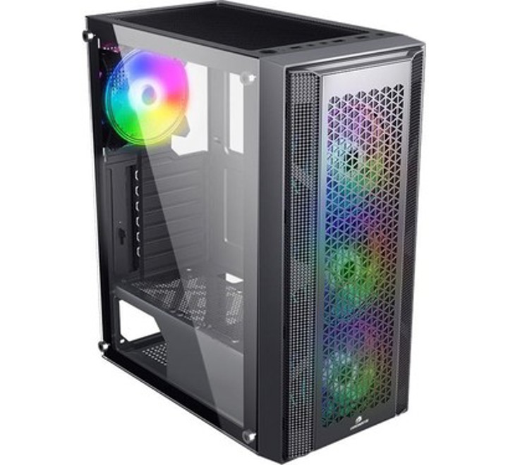 KASA-GAMEBOOSTER GB-F3101B GAMING MIDTOWER CASE 120MM RGB FANx4 TEMPERED GLASS - PSU YOK