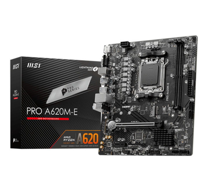 MBA-MSI PRO A620M-E AM5 DDR5 SES GLAN HDMI/VGA SATA3 USB3.2 mATX ANAKART