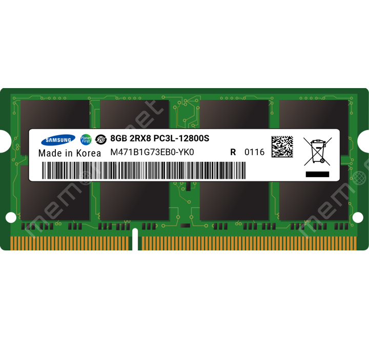 RAM-SAMSUNG 8GB DDR3 1600MHz SODIMM 1.35V KUTUSUZ N.RAM - ( M471B1G73EB0-YK0 )