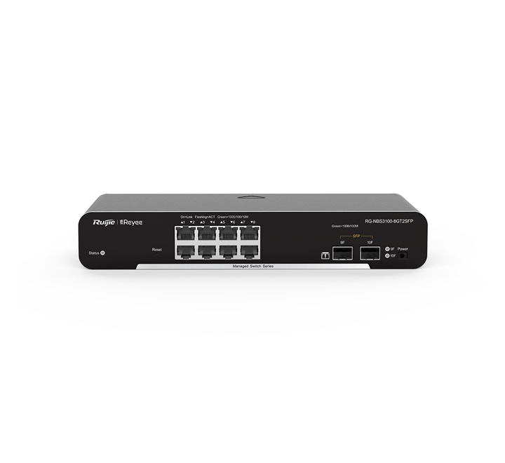 HUB-RUIJIE REYEE RG-NBS3100-8GT2SFP 8 PORT 10/100/1000 2*SFP YÖNETİLEBİLİR DESKTOP SWITCH METAL KASA