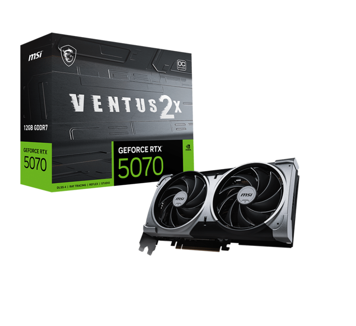 VGA-MSI 12GB GEFORCE RTX 5070 12G VENTUS 2X OC GDRR7 [192bit] PCIE 5.0 1xHDMI 3xDP