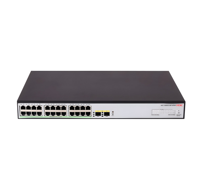 HUB-H3C 24 PORT S1600V2-26P-HPWR L2 ETHERNET SWITCH WITH 24*10/100/1000  POE+
