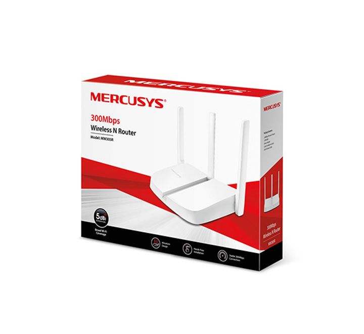 MERCUSYS MW305R 4 PORT 10/100 3x5dBI 300MBPS WRL.N ROUTER - ( CA-260-41 )